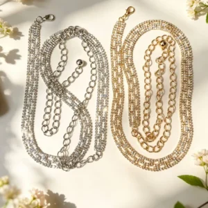 Cinturón strass doble cadena