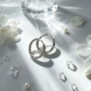 AROS ARGOLLAS TORZADAS PLATEADO*12U 18MM 6791