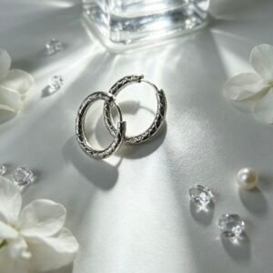 AROS HUGGIES TEXTURIZADOS PLATEADO *12U 20MM 6749