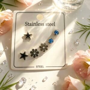 AROS EN SET 3PARES PLATEADO *12U MS 219