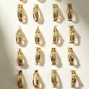 SET DE 3 ANILLOS APILABLES DORADO X24U MS 0044