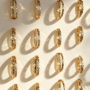 SET DE 3 ANILLOS APILABLES DORADO  X24U MS 0046