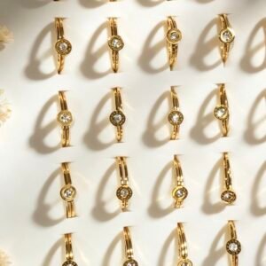 SET DE 2 ANILLOS APILABLES DORADO  X24U MS 0041