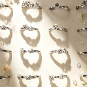 SET DE 2 ANILLOS APILABLES PLATEADO X24U MS 0034