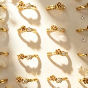 SET DE 2 ANILLOS APILABLES DORADO X24U MS 0034