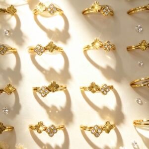 SET DE 2 ANILLOS APILABLES DORADO X24U MS 0035