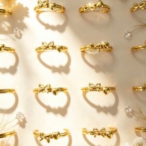 SET DE 2 ANILLOS APILABLES DORADO X24U MS 0032