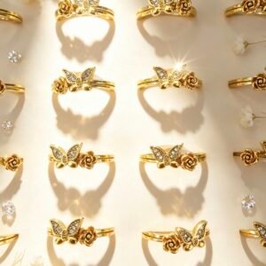 SET DE 2 ANILLOS APILABLES DORADO X24U MS 0037