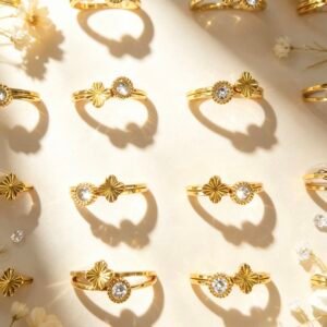 SET DE 2 ANILLOS APILABLES DORADO X24U MS 0033