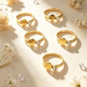 SET DE 2 ANILLOS APILABLES DORADO  X24U MS 0045