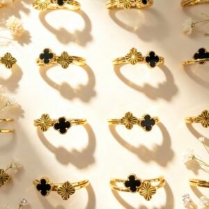 SET DE 2 ANILLOS APILABLES DORADO X24U MS 0038