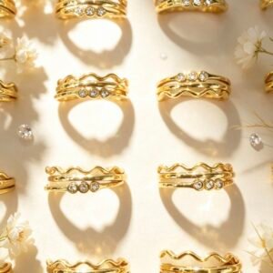 SET DE 3 ANILLOS APILABLES DORADO X24U MS 0057