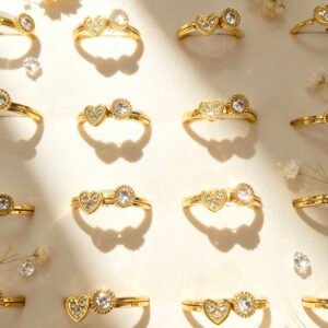 SET DE 2 ANILLOS APILABLES DORADO X24U MS 0025