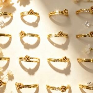 SET DE 2 ANILLOS APILABLES DORADO X24U MS 0023