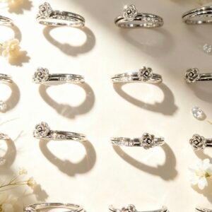 SET DE 2 ANILLOS APILABLES PLATEADO MS 0023