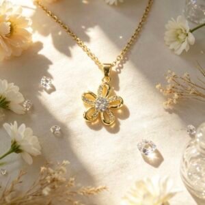 FASHION COLLAR CON DIJE DE FLOR DORADO CON BRILLANTES