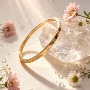 PULSERA RIGITA TIPO CARTIER TORNILLO DORADA MS-3003