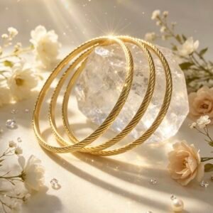PULSERA JUEGO DE 3 CLAVAS DORADAS MS-3077