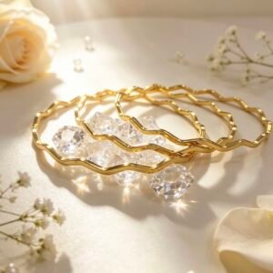 PULSERA JUEGO DE 3 CLAVAS DORADAS MS-3082