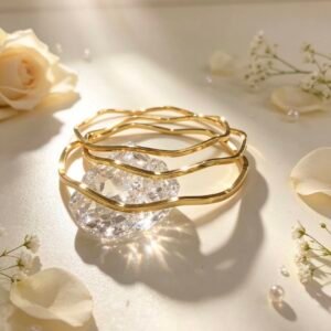 PULSERA JUEGO DE 3 CLAVAS DORADAS MS-3078