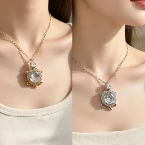 Collar Acero tortuga con zircón (plata / dorado)