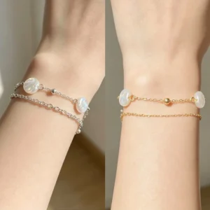 Pulsera doble con perlas